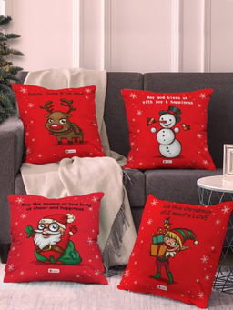 Indigifts - Cushion Covers Holiday with Cute Christmas Characters Cushion Cover,Home Décor
