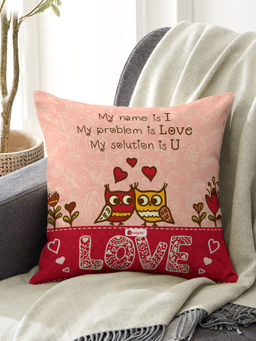 Indigifts - Printed Cushion Cover with Filler My Name is Polysatin (12x12 inches)