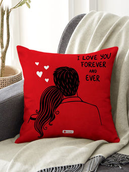 Indigifts - Printed Cushion Cover with Filler Love Forever & Ever (12x12 inches)