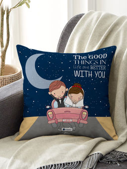 Indigifts - Printed Cushion Cover with Filler Better with You (12x12 inches)