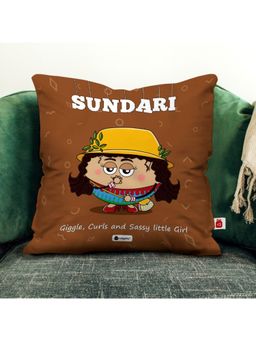 Indigifts - Printed Cushion Cover with Filler Sundar Polysatin (12x12 inches)