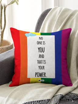 Indigifts - Printed Cushion Cover with Filler No One is You Polysatin (12x12 inches)