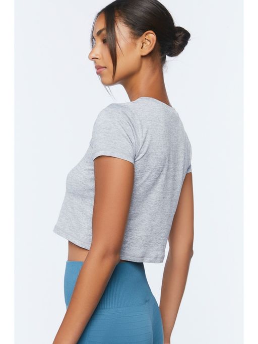 Buy Forever 21 Solid Grey Tops Online