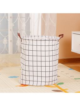 Kuber Industries - Foldable Storage Basket Side Grab Handle Wardrobe, Closet Organizer (White)