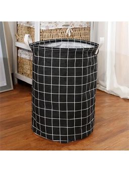 Kuber Industries - Foldable Storage Basket Side Grab Handle Wardrobe, Closet Organizer (Black)