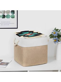 Kuber Industries - Foldable Storage Basket Wardrobe Organizer For Clothes (Dark Brown & Cream)