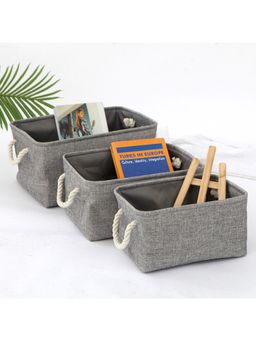 Kuber Industries - Stackable Wardrobe Organizer For Clothes 3 Different Sizes (Grey)