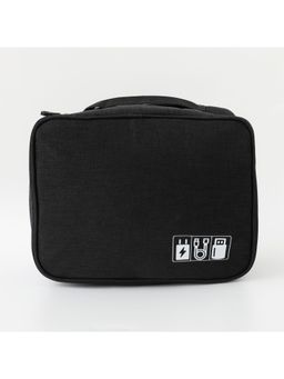 Kuber Industries - Travel Organizer Two Compartment With Zipper Great For Traveling (Black)