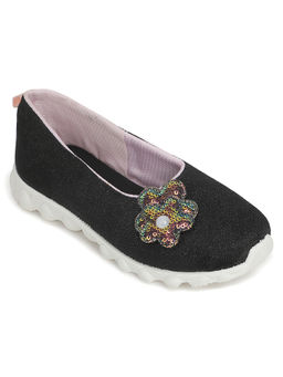LIBERTY - Lucy and Luke PLAYNGO-E Casual Non Lacing Ballerina for Kids - Black