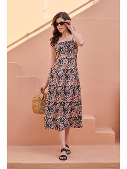 Pasha India - Iris Black Strappy Midi Dress