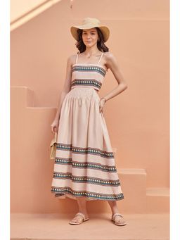 Pasha India - Cream Sand Criss-Cross Back Dress