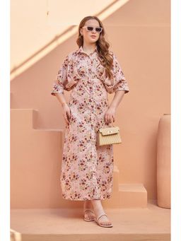 Pasha India - Carnation Pink Kimono Shirt Dress