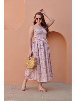 Pasha India - Heather Purple Corset Midi Dress