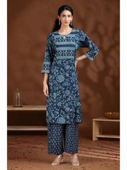 Cotton Culture - Blue Pure Cotton Printed Kurta with Pant