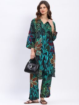 ME & I - Black Muslin Printed Kurta with Pant