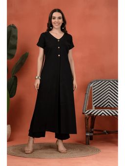 Indibelle - Black Linen Touch Kurta with Pant