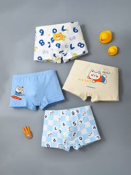 Hopscotch - Boys Multi-Color Numeric Print Underwear-Pack of 4