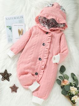 Hopscotch - Textured Full-Sleeve Hooded Bodysuit
