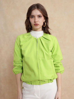 RAREISM - Dockly Primary Green Plain Regular Jacket