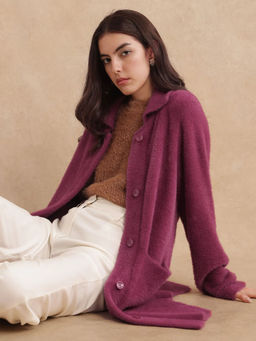 RAREISM - Krataz Dusky Maroon Plain Regular Knee Length Jacket