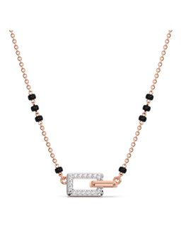 Candere by Kalyan Jewellers - 14K Rose Gold BIS Hallmark Diamond Bold Link Mangalsutra Pendant with chain for women (2.3)