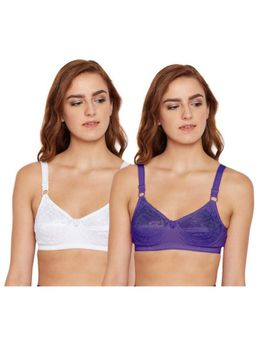 Bodycare - Pack of 2 B-C-D Cup Bra In Dark Purple & White Colour