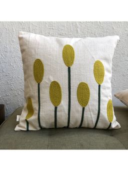 JASMEY HOMES - Tulip Embroidered Cushion Cover (16x16 Inches)