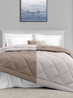 Haus & Kinder - Comfy Flip Solid Reversible 120 GSM Single Comforter Sand & Coco