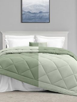 Haus & Kinder - Comfy Flip Solid Reversible 120 GSM Single Comforter Sage Green & Olive