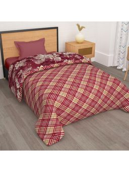 Story@Home - Geometric Single AC Comforter for AC Room (Polyester, Red)
