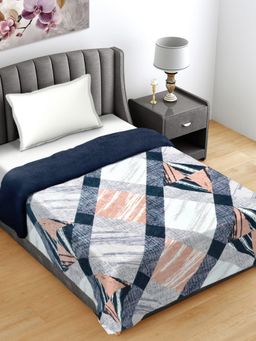 FABINALIV - Multicolor Geometric Mild Winter 400 GSM Woollen Single Bed Comforter