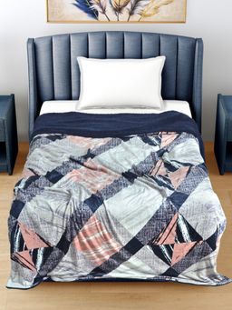 FABINALIV - Multicolor Geometric Mild Winter 400 GSM Woollen Single Bed Comforter