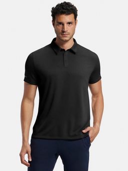 Jockey - MV41 Men Recycled Microfiber Elastane Active Wear Polo T-shirt - Black