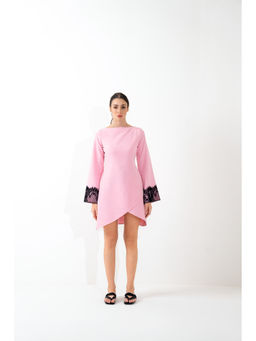 SOTBELLA - Pink Asymmetrical Dress with Lace Detail