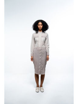 SOTBELLA - Grey Shirt and Pencil Skirt (Set of 2)