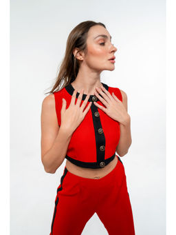 SOTBELLA - Formal Sleeveless Solid Crop Top