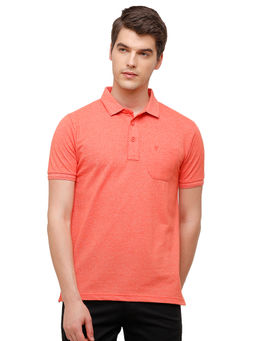 Classic Polo - Men Cotton Solid Half Sleeve Slim Fit Polo Neck Red Color T-Shirt