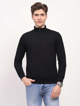 Global Republic - Black High Neck Sweatshirt for Men