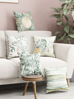 BIANCA - Multi-Color Floral Designer Reversible Printed Silk Linen Cushion Covers (Set of 5)