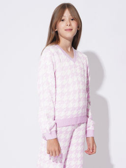 VERO MODA - Girls Purple Printed Sweater