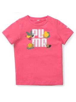 Puma - Small World Unisex Kids Pink T-Shirts