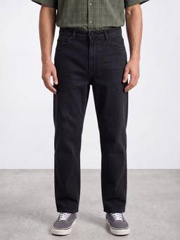 R&B - Men Black Mid-Rise Baggy Fit Jeans