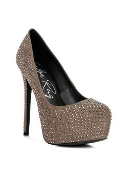 London Rag - Embellished Taupe Pumps