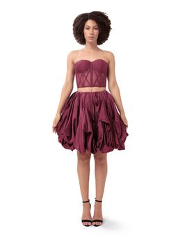MODO CALDO - Purple Intimacy Solid Corset and Skirt