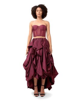 MODO CALDO - Purple Infatuation Solid Corset and Skirt