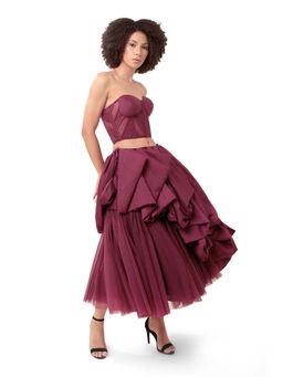MODO CALDO - Purple Attraction Solid Corset and Skirt