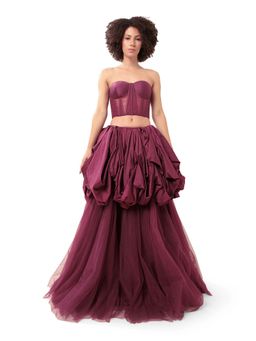 MODO CALDO - Purple Understanding Solid Corset and Skirt