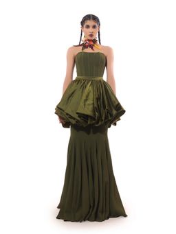 MODO CALDO - Olive Grove Solid Corset and Skirt