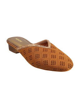 Mochi - Womens Tan Mules Mochi Pattern Tan Mules