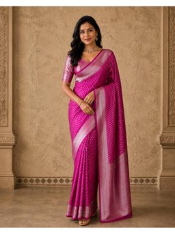 AMRUTKALA SAREES - Pink Designer Banarasi Silk Kanjivaram Saree with Unstitched Blouse